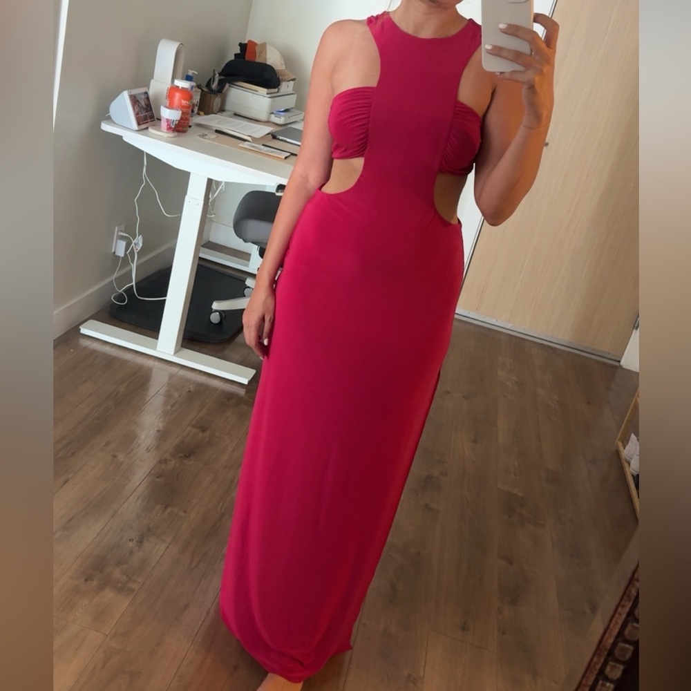 X REVOLVE Angeles Lyra Dress in Fuchsia Size Medium - Worn Once. Sold Out.